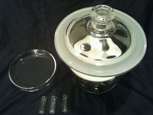 Glass desiccator jar lab dessicator dryer 6&#034;/ 8&#034; with extras