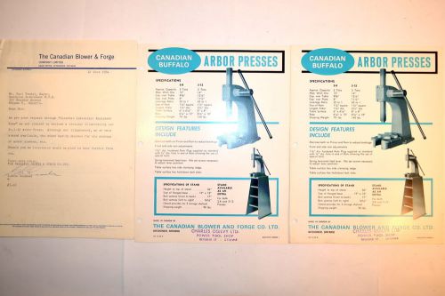 Canadian buffalo arbor presses advertisement group rr799 nos. 2-8 3-12 machinist for sale