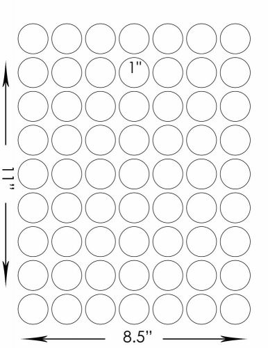 12 Sheets 1512 Stickers White Laser Inkjet 1&#034; Blank Round Circle Dots Labels