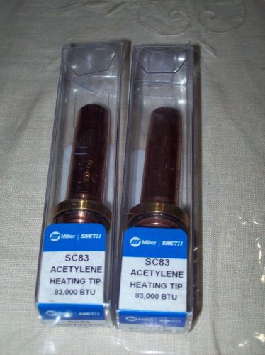 Lot of 2 MILLERSMITH SC83 Heating Tip,SC,Tip Size 83,000 BTU