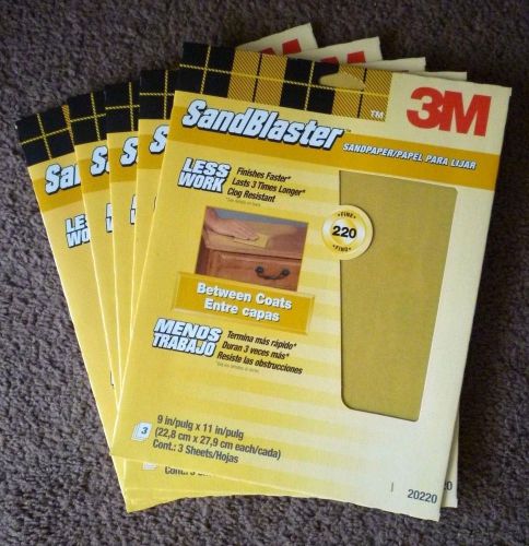 Best deal on eBay, 3M 15 Pack, 9&#034; x 11&#034;, 400 Grit Gold Sandblaster SANDPAPER