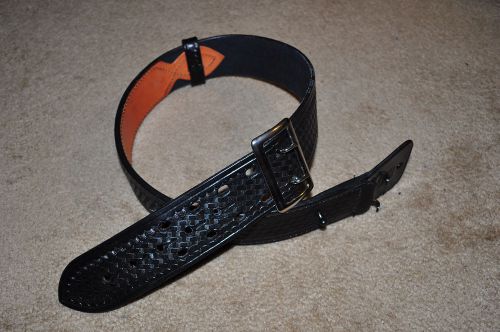 Triple K Police Officer Basketweave Leather Duty Belt w/ Buckle - size 30/32