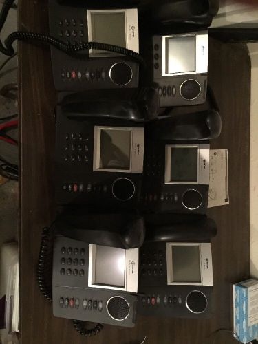LOT OF 6 Mitel 5235 IP Phone VoIP LCD Phone with Stand and Handset POWER / RESET
