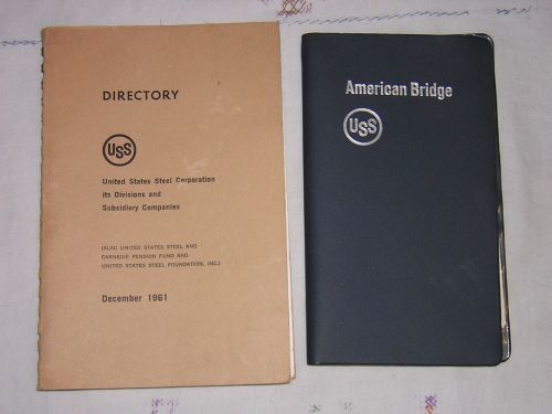 Vintage 1961 U.S.S.Co Divisions Directory &amp; American Bridge Vinyl Card Holder