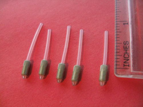 (Lot of 5) LEE 062 MINSTAC Fitting with .7&#034; exposed 1/16&#034; OD Teflon tubing, used
