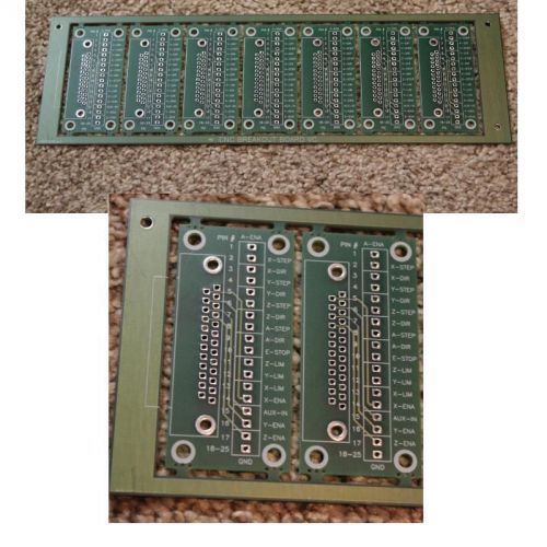 Lot of 7 - PARALLEL PORT CNC Breakout BOARDS - Panel of 7 PC Boards