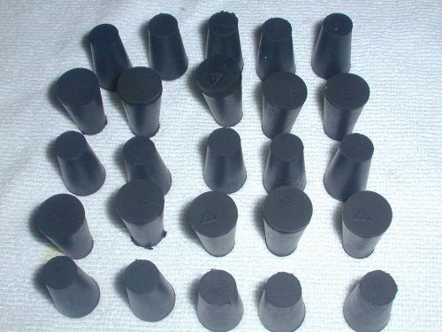 FISHER CODE # M29 SOLID LABORATORY RUBBER STOPPERS -- TOTAL OF 25