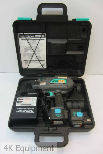 Max rb392 re-bar-tier rebar tying tool w/ 2 batteries and charger &amp; case for sale