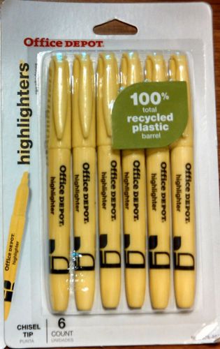 Office Depot Brand 100% Recycled Pen-Style Highlighters - 6 Yellow Highlighters