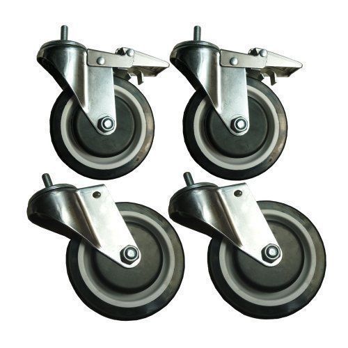 Sandusky WCASTERSET 4 Piece 5&#034; Diameter Heavy Duty Caster Set for Wire Shelving