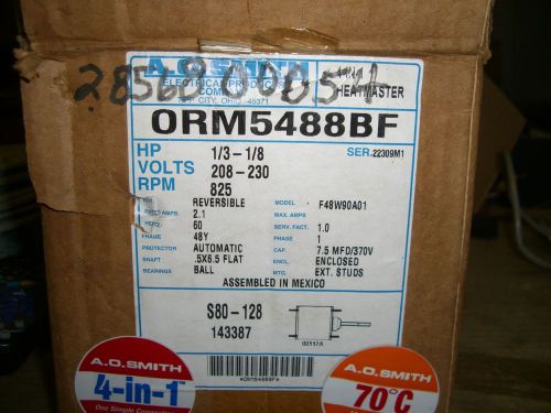 Condensor Fan Motor 1/3 HP 825 RPM 208-230V AO Smith # ORM5488BF