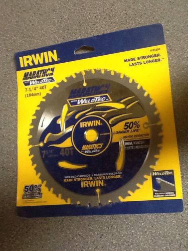 Irwin 4935200 7-1/4-Inch 40 Teeth Marathon Finishing Circular Saw Brand New