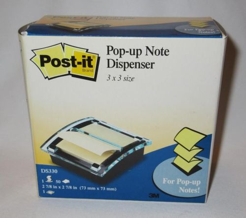 Post-It Pop-Up Note Dispenser Black Base Clear Acrylic Top NEW