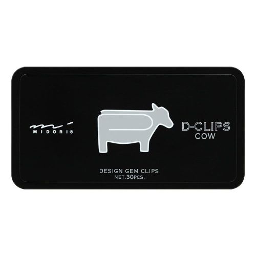 Midori D-Clip Paper Clips - Original Series - Cow - Box of 30 H649