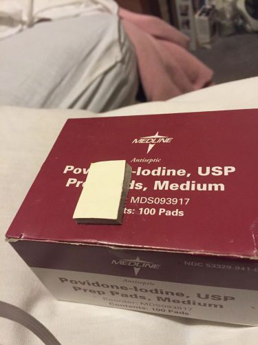 5 New Boxes Of 100 Providone-Iodine, USP Prep Pads, Medium Reorder: MDS093917