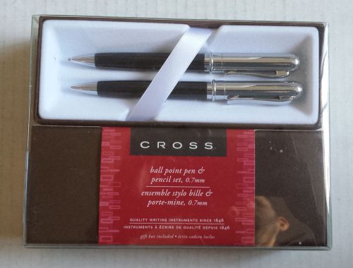 CROSS ATHENS black ball point pen and mechanical pencil set with gift box NIB