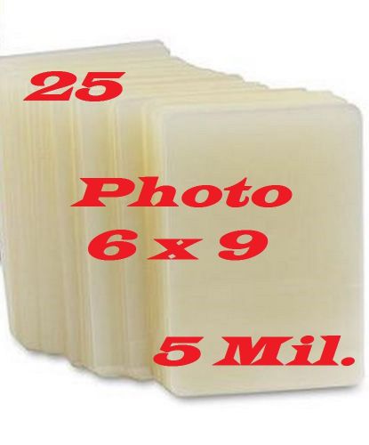 6 x 9 25 pk 5 mil  laminating laminator pouches sheets  photo for sale