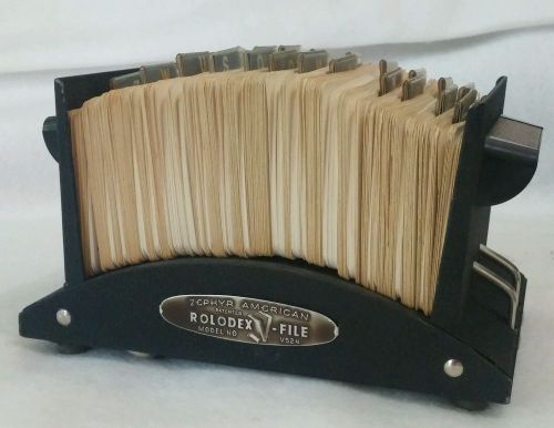 Vintage Rolodex V File Model V524 Zephyr with blank cards machine age art deco