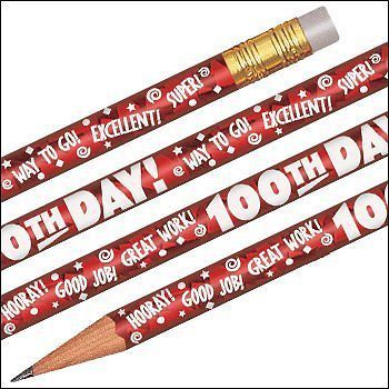 Foil 100th Day Pencils - 144 per set