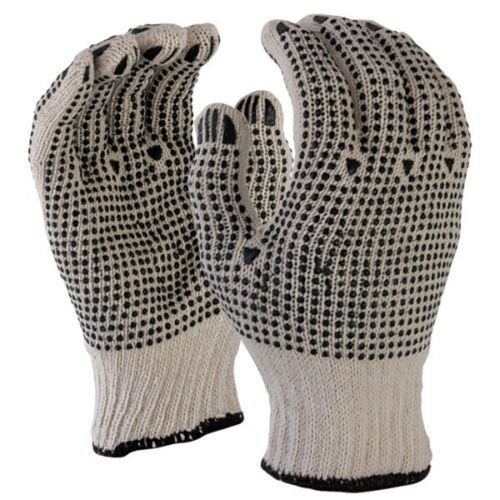24 pairs cotton work gloves l double side pvc dot industrial warehouse garden c8 for sale