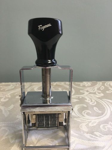 Vintage Faymus Date Stamp Paid Metal Preowned