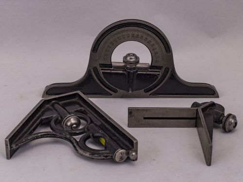Union Tool Co. Combination Square Set with Protractor and Center Heads NO Rule