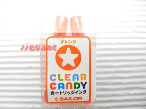 10 x Sailor Clear Candy Colourful Fountain Pen Ink Cartridges Refills, Orange