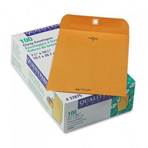 Quality park gummed kraft clasp envelopes, 7.5 x 10.5, box of 100  (37875) for sale