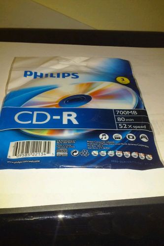 3 Pack of Philips CD-R 700mb Blank Media Dscs