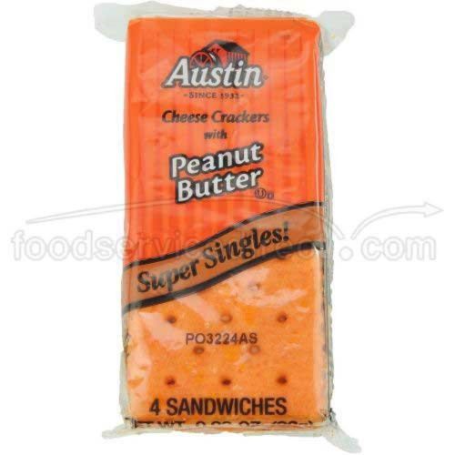 Austin Cheese Sandwich Cracker with Peanut Butter, 0.917 Ounce -- 144 per case.