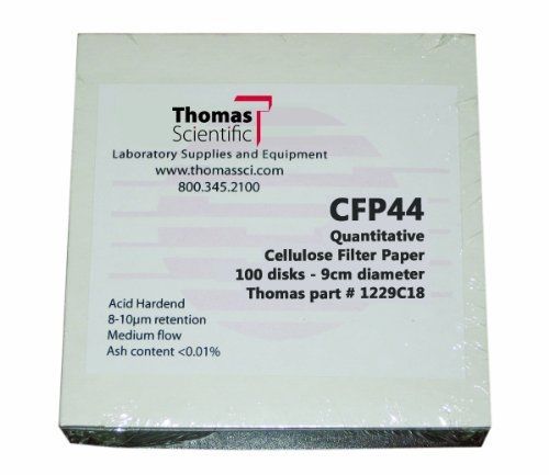 Thomas CFP44-090 Cellulose Quantitative Filter Paper, 9cm Diameter, 1.5-3.5
