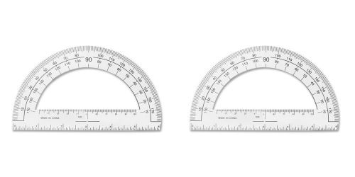 SparcoPlastic Protractor 6&#034; Long Clear (SPR01490) 2 Packs