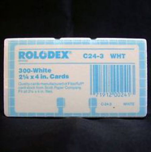 NEW Rolodex C24-3 WHT White Index Cards, 300 Count, Fits 2 1/4&#034; x 4&#034; Rolodex