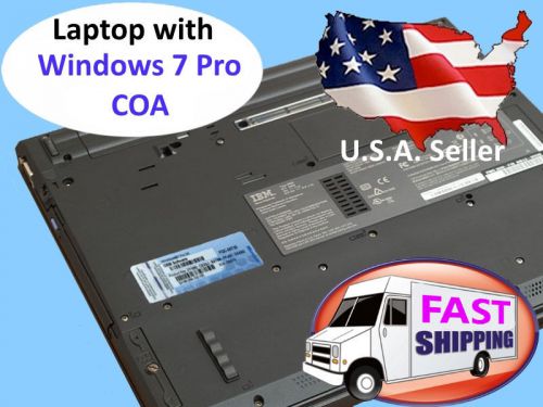 IBM t-45 Laptop with windows 7 Pro Professional -With win7 Pro COA Sticker