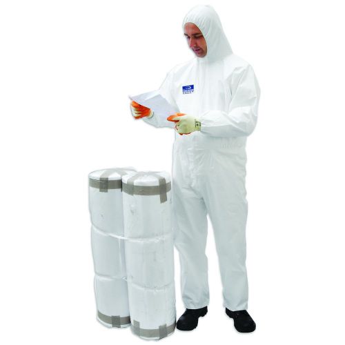White Disposable Work Coverall Microporous Breathable 5/6 Suit, Portwest UST40