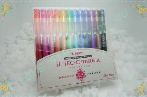 Pilot pen hi-tec-c maica lhm-180c4-12c 12 pens set gel pen 0.4mm width for sale