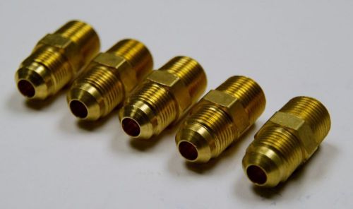 Brass fittings: 45° flare male connector, tube od 1/4&#034;, male pipe 1/8&#034;, qty 50 for sale