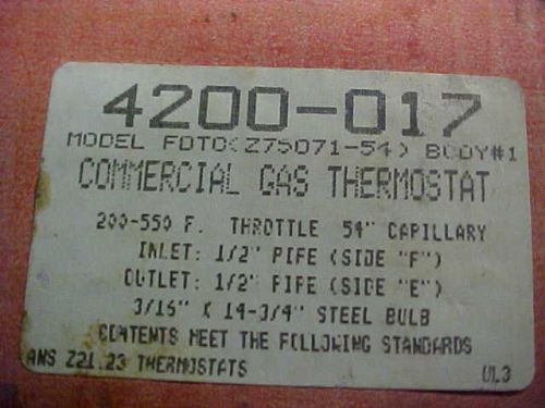 ROBERTSHAW 4200-017 COMMERCIAL GAS THERMOSTAT ZC-39