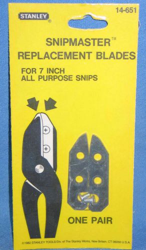 1982 Stanley Tools 14-651 SNIPMASTER Replacement Blades for 7&#034; Snips USA NOS