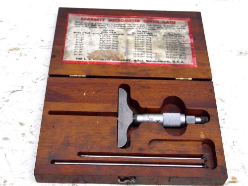 Starrett No. 445 Depth Gauge Micrometer 0-9&#034; Machinists Tools Metalworking