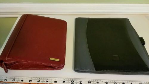 Wachovia Bank leather notebook w/pad inside &amp; Red leather Franklin Covy day book