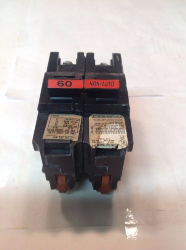 Federal Pacific Electric Breaker 2 pole 60 amp Stab-Lok NA230 thick style