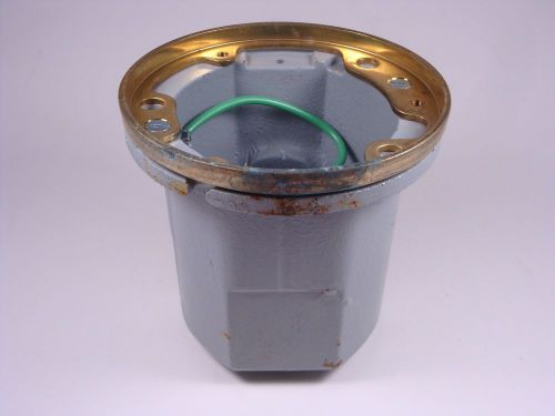 B2588 Hubbell Round Cast Iron Floor Box with Brass Adapter Ring