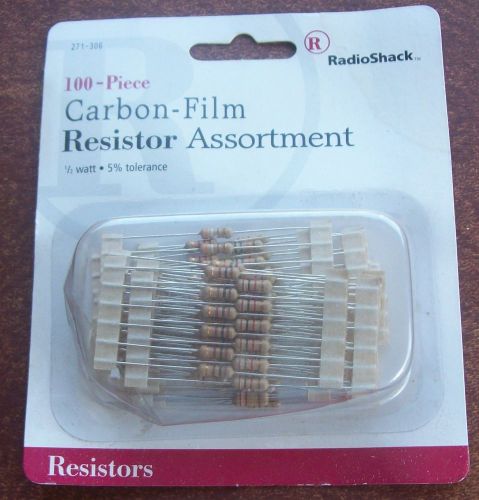 100 PIECE CARBON FILM RESISTOR ASSORTMENT PACK FROM  RADIO SHACK