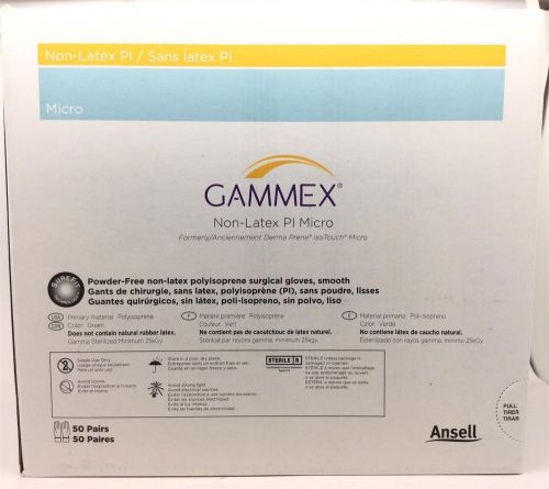 Ansell gammex  non-latex pi micro surgical gloves size 8 (box of 50 pairs) new for sale