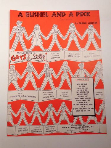 A Bushel and a Peck Vintage Sheet Music Susan Publications 1950 Guys and Dolls
