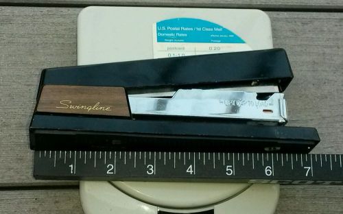Vintage Swingline 767 Desk Stapler Dark Black &amp; Woodgrain Made in USA