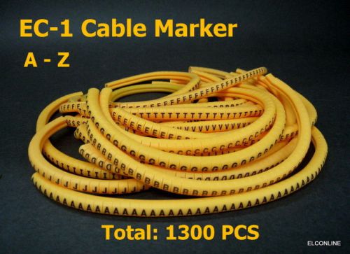 b7#  EC-1 Yellow Cable Wire Markers Letter  A to Z  &#034; x 1300 pcs/lot