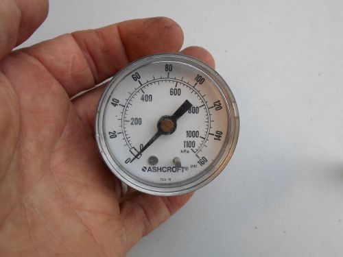 Pressure Gauge 0-160 psi (0-1100 kPa) Air Oil Water 2&#034; dial 1/4&#034; Npt Back Mt