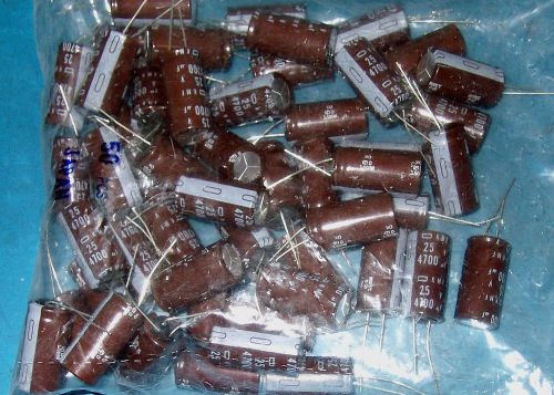 APPRX 50PC LOT 4700UF25V RADIAL ELECTROLYTIC CAPACITOR 105C - NOS